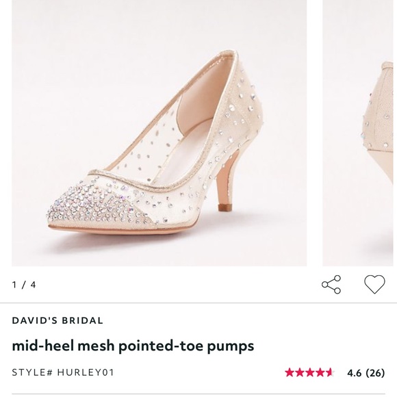 David’s Bridal Sparkly Mesh Pumps Size 8.5 - Picture 7 of 7